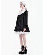 Dark in Love Black and White Lace Frilled Gothic Doll Short Dress