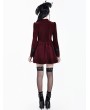 Dark in Love Wine Red Velvet Black Lace Romantic Gothic Velvet Mini Dress