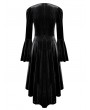 Dark in Love Black Gothic Midnight Rose Lace Velvet High-Low Dress