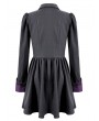 Dark in Love Black and Purple Gothic Spiderweb Lace Batwing Shirt Collar Dress