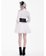 Dark in Love White Gothic Victorian Ruffle Lace Lantern Sleeve Blouse for Women
