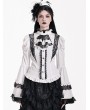 Dark in Love White and Black Lace Gothic Lolita Bell Sleeve Blouse for Women