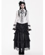 Dark in Love White and Black Lace Gothic Lolita Bell Sleeve Blouse for Women