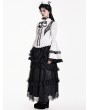 Dark in Love White and Black Lace Gothic Lolita Bell Sleeve Blouse for Women