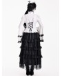 Dark in Love White and Black Lace Gothic Lolita Bell Sleeve Blouse for Women
