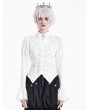 Dark in Love White Gothic Victorian Lace Ruffle Bell Sleeve Blouse for Women
