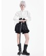Dark in Love White Gothic Victorian Lace Ruffle Bell Sleeve Blouse for Women