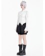 Dark in Love White Gothic Victorian Lace Ruffle Bell Sleeve Blouse for Women