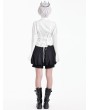 Dark in Love White Gothic Victorian Lace Ruffle Bell Sleeve Blouse for Women