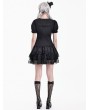 Dark in Love Black Gothic Lolita Heart-Crown Lace Puff Sleeve Blouse for Women