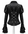 Dark in Love Black Baroque Velvet Gothic Heart Cutout Bell Sleeve Jacket for Women