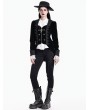 Dark in Love Black Gothic Cross Zipper Velvet Tailcoat Jacket for Women