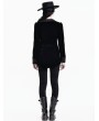 Dark in Love Black Gothic Cross Zipper Velvet Tailcoat Jacket for Women