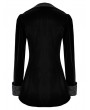 Dark in Love Black Gothic Cross Zipper Velvet Tailcoat Jacket for Women