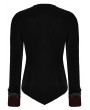 Dark in Love Black and Red Gothic Cross Zipper Velvet Tailcoat Jacket for Women