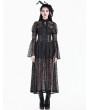 Dark in Love Black Romantic Gothic Floral Hollow Lace Maxi Duster Coat for Women