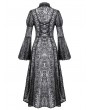 Dark in Love Black Romantic Gothic Floral Hollow Lace Maxi Duster Coat for Women