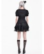 Dark in Love Black Gothic Lolita Rose Cross Lace Flounce Skirt