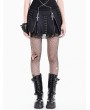 Dark in Love Black Gothic Cross Zipper Lace-Up Punk Mini Skirt