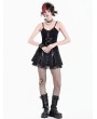 Dark in Love Black Gothic Cross Zipper Lace-Up Punk Mini Skirt