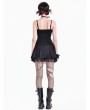 Dark in Love Black Gothic Cross Zipper Lace-Up Punk Mini Skirt