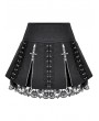 Dark in Love Black Gothic Cross Zipper Lace-Up Punk Mini Skirt
