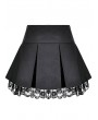 Dark in Love Black Gothic Cross Zipper Lace-Up Punk Mini Skirt