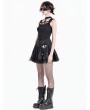 Dark in Love Black Gothic Monster Eye Applique Punk Mini Skirt