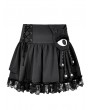 Dark in Love Black Gothic Monster Eye Applique Punk Mini Skirt
