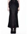 Dark in Love Black and Red Gothic Beaded Tassel Lace Velvet Mermaid Skirt