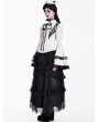 Dark in Love Black Gothic Romantic Lace Tiered Ruffle Maxi Skirt
