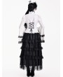 Dark in Love Black Gothic Romantic Lace Tiered Ruffle Maxi Skirt