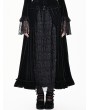 Dark in Love Black Gothic Layered Pleated Mesh Velvet A-Line Maxi Skirt