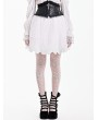 Dark in Love White Gothic Ballet Guipure Lace Layered Mesh Mini Skirt