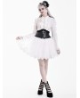 Dark in Love White Gothic Ballet Guipure Lace Layered Mesh Mini Skirt