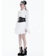 Dark in Love White Gothic Ballet Guipure Lace Layered Mesh Mini Skirt
