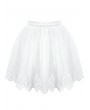 Dark in Love White Gothic Ballet Guipure Lace Layered Mesh Mini Skirt