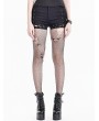 Dark in Love Black Gothic Punk Lace-Up Eyelet Shorts for Women