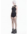 Dark in Love Black Gothic Punk Lace-Up Eyelet Shorts for Women