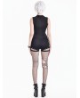 Dark in Love Black Gothic Punk Lace-Up Eyelet Shorts for Women