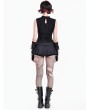 Dark in Love Black Gothic Skull Zipper Tactical Punk Shorts for Women