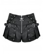Dark in Love Black Gothic Skull Zipper Tactical Punk Shorts for Women