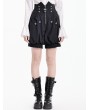 Dark in Love Black Gothic Cross Zipper Bloomer Pumpkin Shorts for Women