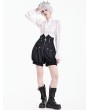 Dark in Love Black Gothic Cross Zipper Bloomer Pumpkin Shorts for Women
