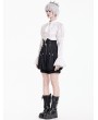 Dark in Love Black Gothic Cross Zipper Bloomer Pumpkin Shorts for Women