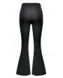 Dark in Love Black Gothic Punk Grommet Buckled Strap Flare Pants for Women