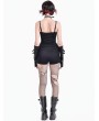 Dark in Love Black Gothic Punk Sword Zipper Lace Panel Shorts for Women