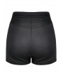 Dark in Love Black Gothic Punk Sword Zipper Lace Panel Shorts for Women