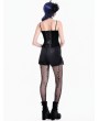 Dark in Love Black Gothic Floral Lace Embossed Velvet Shorts for Women