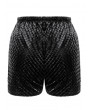 Dark in Love Black Gothic Floral Lace Embossed Velvet Shorts for Women